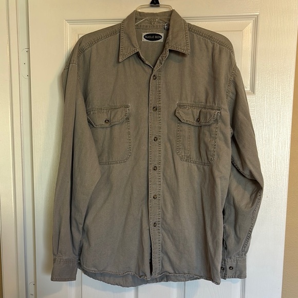 Bugle Boy men’s gray long sleeve button down shirt size medium - Picture 1 of 8